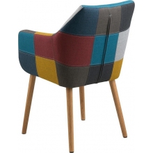 Designerski Fotel klubowy tapicerowany Nora patchwork Actona do salonu, kawiarni czy restauracji.