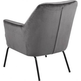 Designerski Fotel welurowy klubowy Chisa Vic szary Actona do salonu, kawiarni czy restauracji.