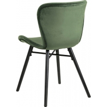 Stylowe Krzesło tapicerowane Batilda VIC zielone Actona do stołu w jadalni.