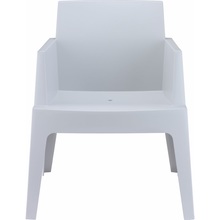 Krzesło ogrodowe z podłokietnikami Box srebrnoszare Siesta
