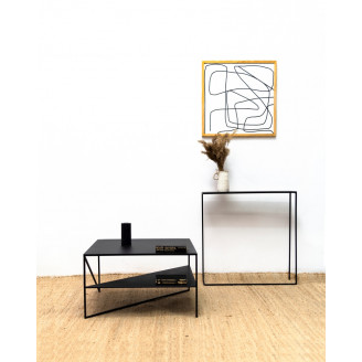 Stolik kwadratowy industrialny Object034 czarny NG Design