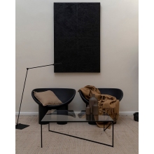 Stolik szklany industrialny Object038 90x60 przezroczysto-czarny NG Design