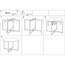 Stół okrągły loft Alto 120cm dąb/czarny mat Signal 2