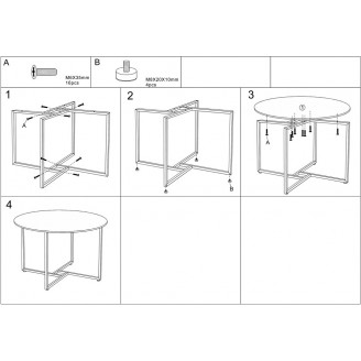 Stół okrągły loft Alto 120cm dąb/czarny mat Signal