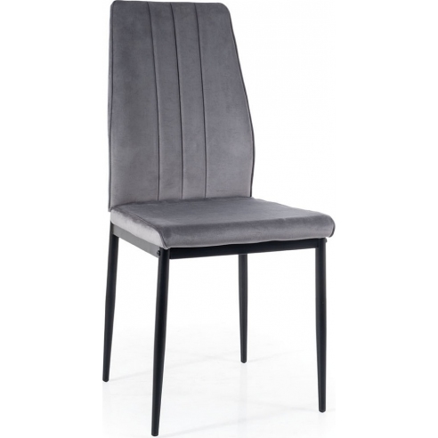 Krzesło welurowe z wysokim oparciem Atom Velvet Bluvel 14 szary/czarny mat Signal