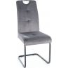 Krzesło welurowe nowoczesne na płozie Axo Velvet Bluvel 14 szary/czarny Signal