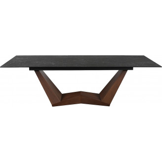 Stół rozkładany z ceramicznym blatem Bonucci 200x98cm czarny nero greco/orzech Signal
