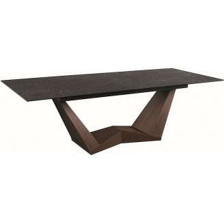 Stół rozkładany z ceramicznym blatem Bonucci 200x98cm czarny nero greco/orzech Signal