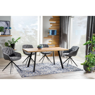 Stół rozkładany loft Brick 120x80cm dąb aristan/czarny Signal