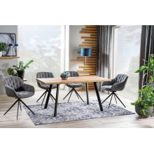 Stół rozkładany loft Brick 120x80cm dąb aristan/czarny Signal