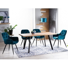 Stół rozkładany loft Brick 120x80cm dąb aristan/czarny Signal