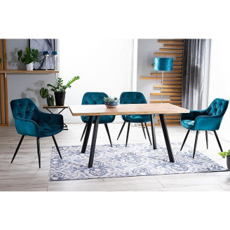 Stół rozkładany loft Brick 120x80cm dąb aristan/czarny Signal