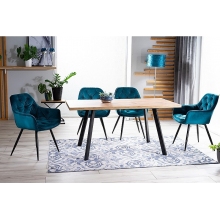 Stół rozkładany loft Brick 120x80cm dąb aristan/czarny Signal