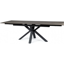 Stół rozkładany z ceramicznym blatem Colubmus 160x90cm efekt drewna/czarny mat Signal
