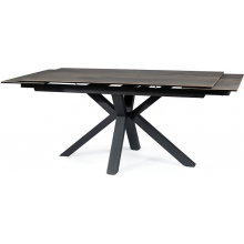 Stół rozkładany z ceramicznym blatem Colubmus 160x90cm efekt drewna/czarny mat Signal