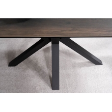 Stół rozkładany z ceramicznym blatem Colubmus 160x90cm efekt drewna/czarny mat Signal