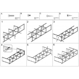 Regał loft na nóżkach Costa 178x70cm dąb/czarny mat Signal 2