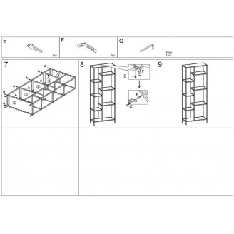 Regał loft na nóżkach Costa 178x70cm dąb/czarny mat Signal