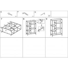 Regał loft na nóżkach Costa 109x70cm dąb/czarny mat Signal 2