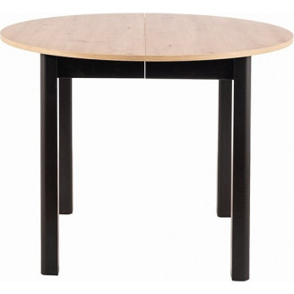 Stół okrągły rozkładany Dante 102cm dąb artisan/czarny mat Signal