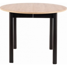 Stół okrągły rozkładany Dante 102cm dąb artisan/czarny mat Signal