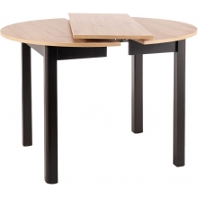 Stół okrągły rozkładany Dante 102cm dąb artisan/czarny mat Signal