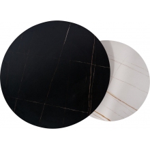 Zestaw stolików okrągłych Ferrante A czarny marmur/biały marmur/czarny mat Signal