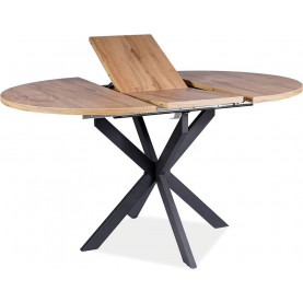 Stół okrągły rozkładany Gaston 100cm dąb artisan/czarny mat Signal 2