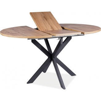 Stół okrągły rozkładany Gaston 100cm dąb artisan/czarny mat Signal