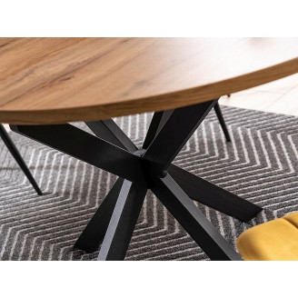 Stół okrągły rozkładany Gaston 100cm dąb artisan/czarny mat Signal