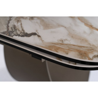 Stół nowoczesny rozkładany Infinity Ceramic 160x95cm amber bianco/brązowy Signal