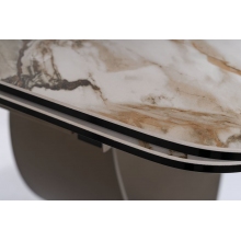 Stół nowoczesny rozkładany Infinity Ceramic 160x95cm amber bianco/brązowy Signal