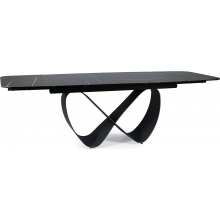 Stół nowoczesny rozkładany Infinity Ceramic 160x95cm azario black/czarny mat Signal