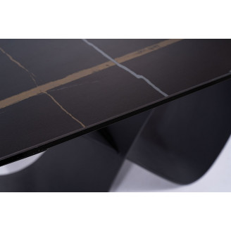 Stół nowoczesny rozkładany Infinity Ceramic 160x95cm azario black/czarny mat Signal