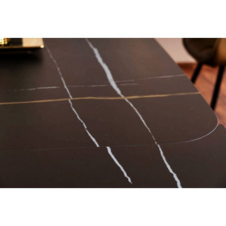 Stół nowoczesny rozkładany Infinity Ceramic 160x95cm azario black/czarny mat Signal
