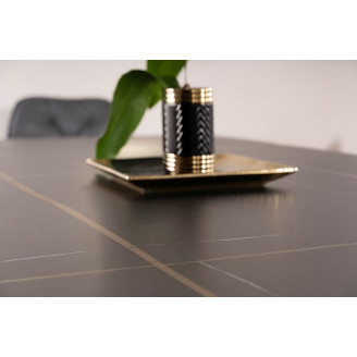 Stół nowoczesny rozkładany Infinity Ceramic 160x95cm azario black/czarny mat Signal