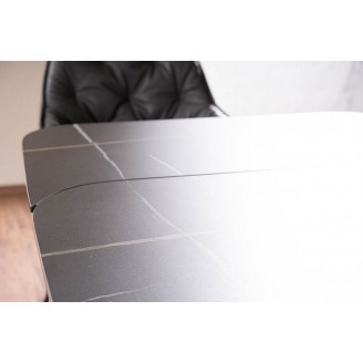 Stół nowoczesny rozkładany Infinity Ceramic 160x95cm azario black/czarny mat Signal
