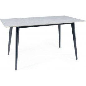 Stół z ceramicznym blatem Ivy 140x80cm szary/czarny mat Signal