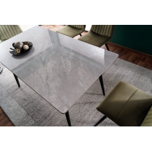 Stół z ceramicznym blatem Ivy 140x80cm szary/czarny mat Signal