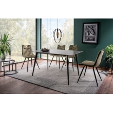 Stół z ceramicznym blatem Ivy 140x80cm szary/czarny mat Signal