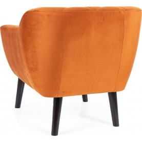 Fotel welurowy pikowany Karo Velvet rudy/wenge Signal 2