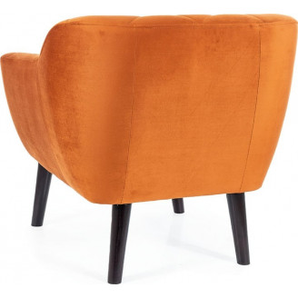 Fotel welurowy pikowany Karo Velvet rudy/wenge Signal