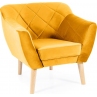 Fotel welurowy pikowany Karo Velvet żółty/buk Signal