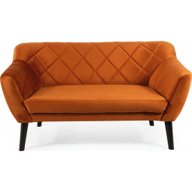 Sofa welurowa 2 osobowa Karo Velvet 140cm rudy/wenge Signal 2