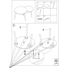 Zestaw okrągłych stolików Kora D biały mat/czarny mat Signal