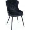 Krzesło welurowe pikowane Lotus Velvet czarne Signal