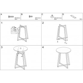 Stół okrągły loft Luna 90cm dąb/czarny mat Signal 2