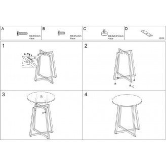 Stół okrągły loft Luna 90cm dąb/czarny mat Signal