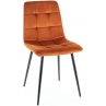 Krzesło welurowe pikowane Mila Velvet rude Signal