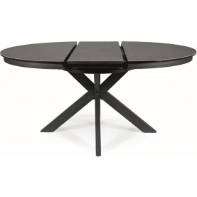 Stół okrągły rozkładany Porto Ceramic 120cm szary efekt marmuru/czarny mat Signal 2